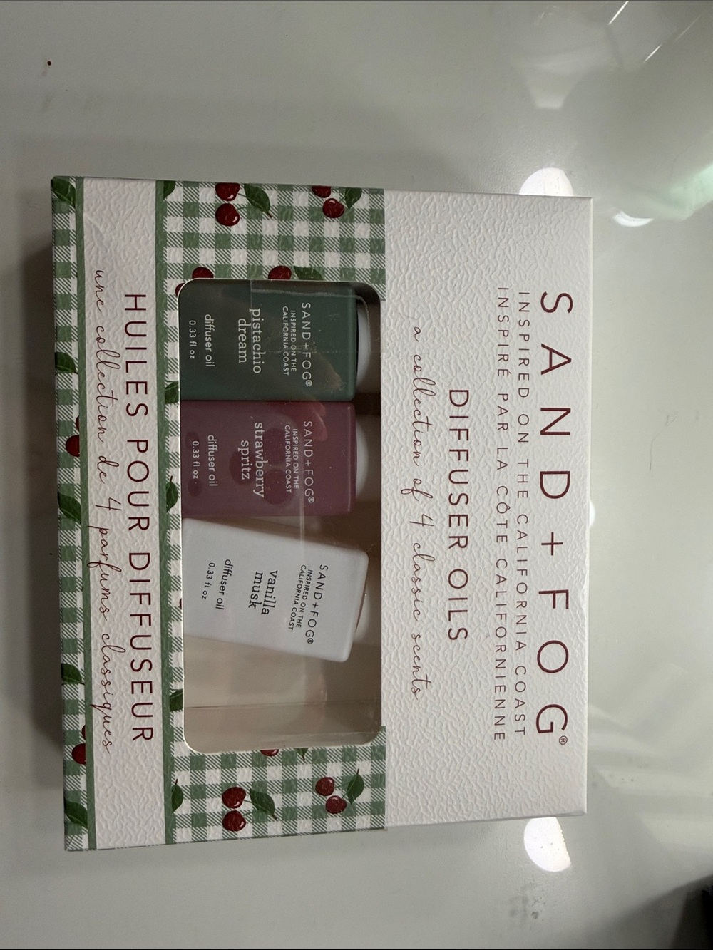Pistachio, Strawberry & Vanilla Diffuser Oil Trio - Green/Pink/White